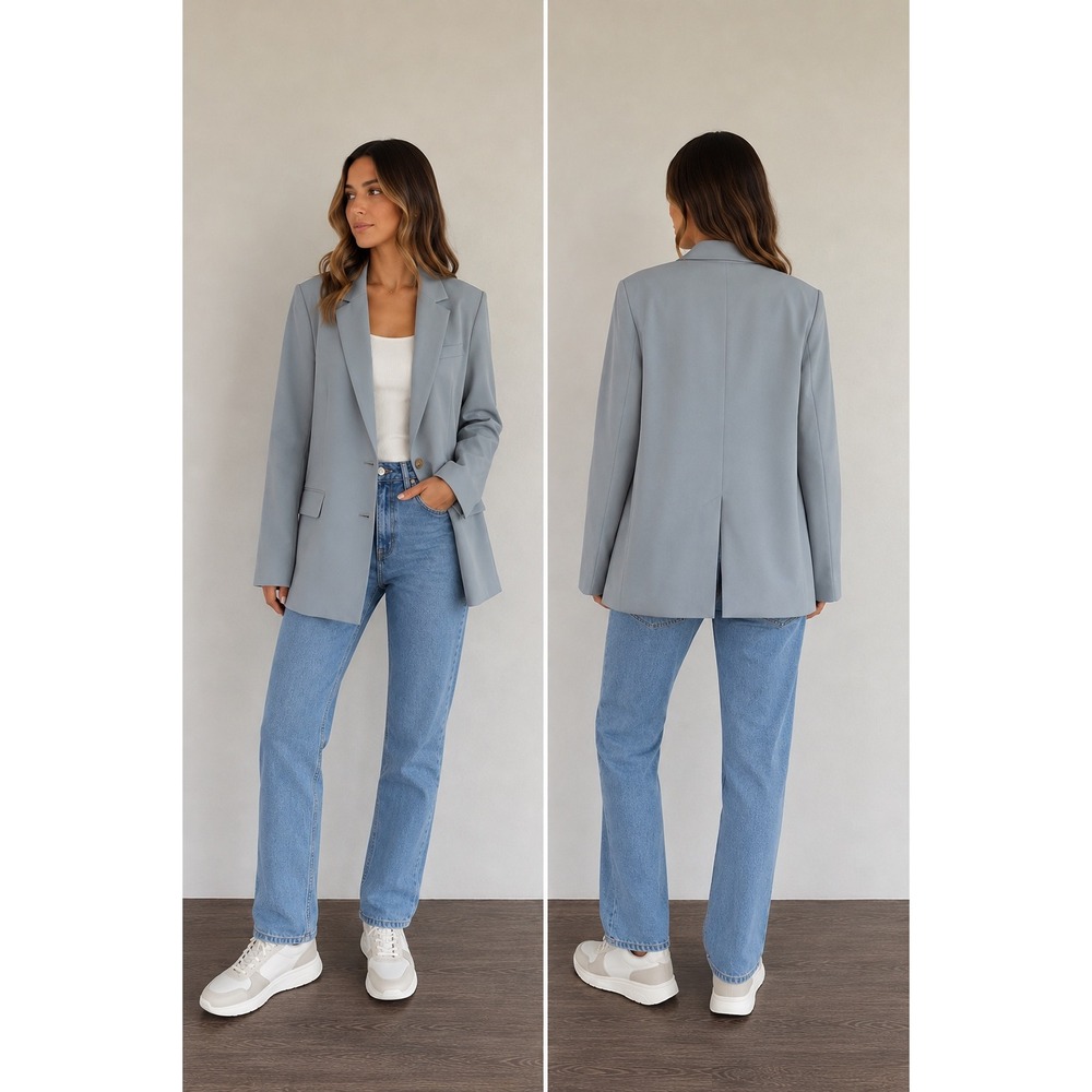 Old Navy Womens Office Workwear Unlined Blazer Silver Sage 752098-15-1 Large NEW